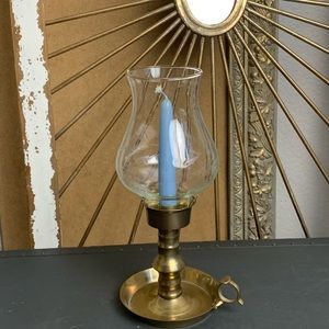 BRASS HURRICANE CANDLE WITH FINGER HOLDER